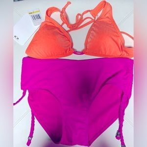 Oakley bikini top orange with pink O size M
